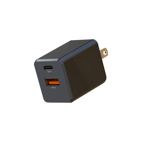 Blu Element Wall Charger Dual USB-C 20W PD and USB-A Bulk BEWCA20WBB